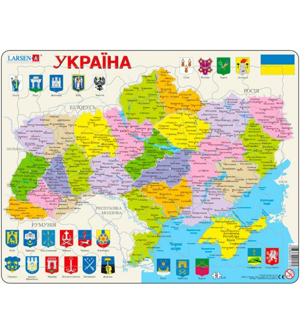 Пазлы Карта Украины - политическая